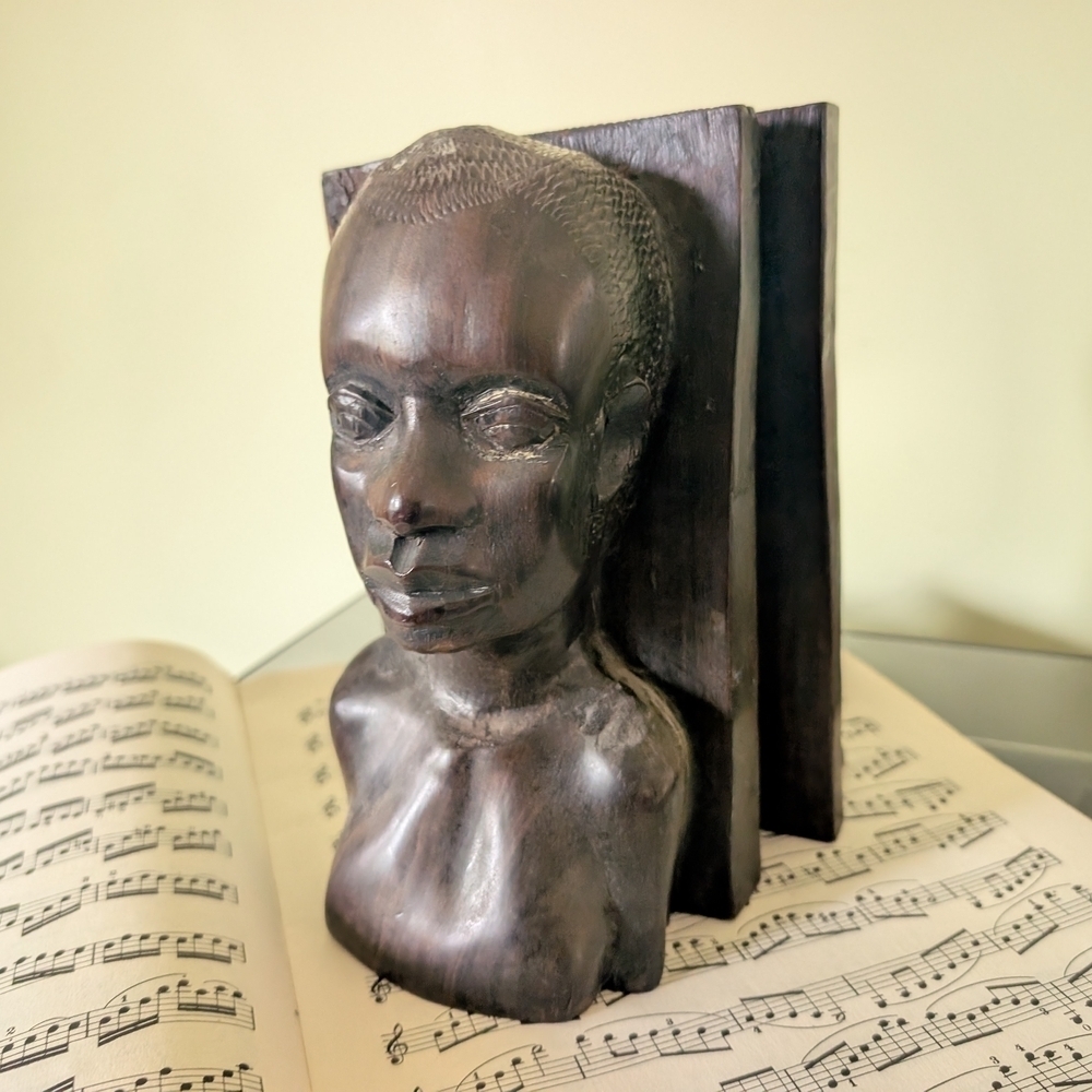 Vintage African Carved Bust Bookends - Picture 4 of 10